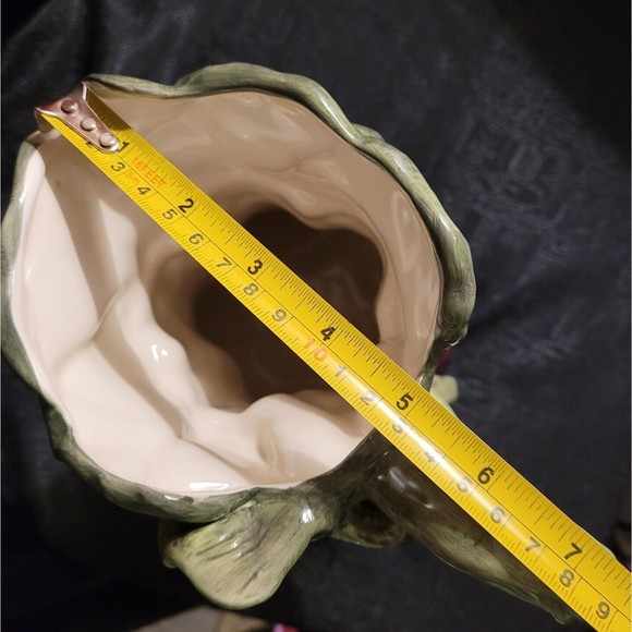 Kaldun & Bogle Ceramic Majolica Aubergine Eggplant Pitcher Jug Purple Green EUC - Picture 11 of 11